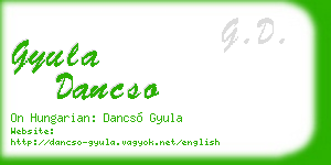 gyula dancso business card